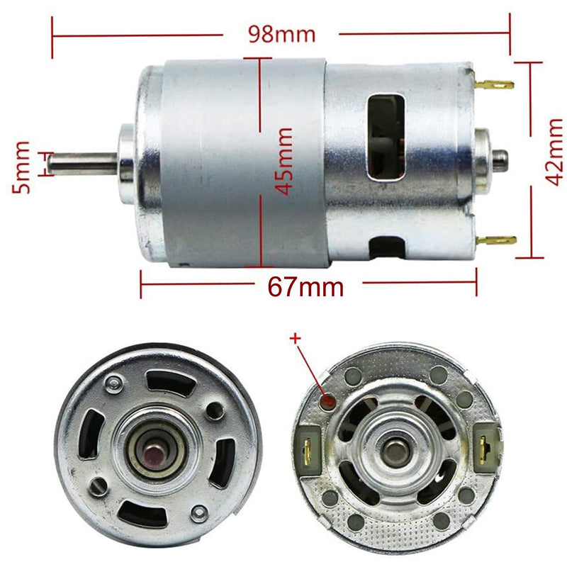 [Australia - AusPower] - BestTong Micro DC 12V-24V 10000RPM 775 Motor Ball Bearing Large Torque High Power Low Noise Brushed DC Motor Driver for Electrical Tools DIY 