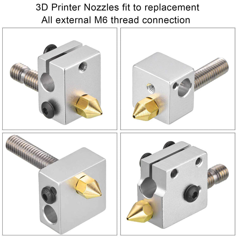 [Australia - AusPower] - Aokin 10 Pcs 0.2mm 3D Printer Nozzles MK8 Extruder Nozzles and 5 Pcs 0.15mm Stainless Steel Nozzle Cleaning Needles for Creality Ender 3/3 Pro/3 V2, Ender 5/5 Pro, CR-10/10S, Makerbot, Anet A8 