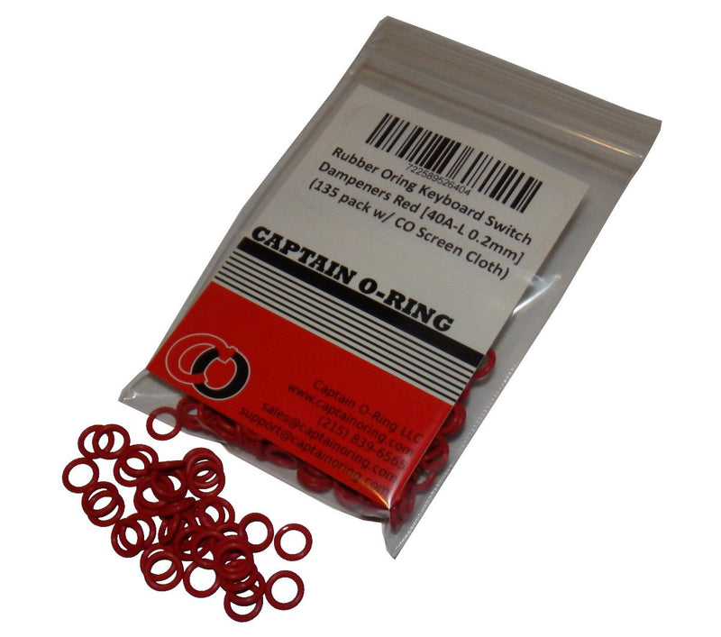 [Australia - AusPower] - Captain O-Ring - Rubber Oring Keyboard Switch Dampeners/Sound Reducers Red [40A-L 0.2mm Reduction] (135 pcs w/Screen Cloth) 