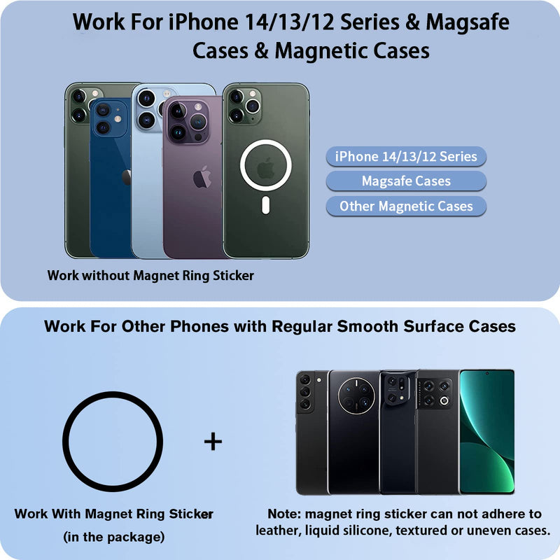 [Australia - AusPower] - Magnetic Phone Grip AUROX Phone Ring Holder for MagSafe Accessories Adjustable Phone Ring Holder for iPhone 14, 13, 13 Pro, 13 Mini, 13 Pro Max, 12, 12 Pro, 12 Mini, 12 Pro Max(Black) U-Black 