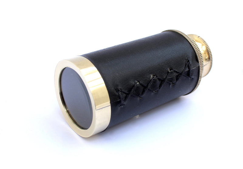 [Australia - AusPower] - 6" Nautical Handheld Pirate Brass Telescope with Anchor on Wooden Box, Sailor Home Decor Toy Gift 