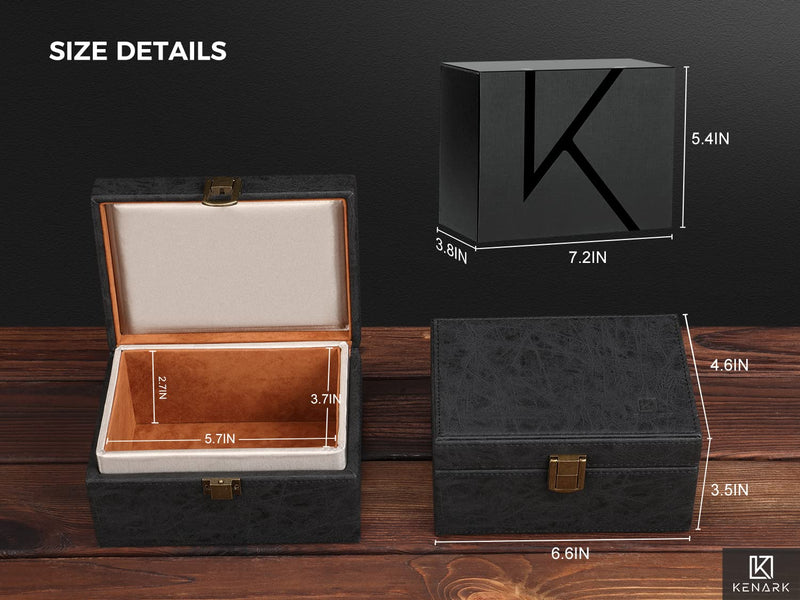 [Australia - AusPower] - KENARK KK6M-BK Elegant Faraday Box, Faraday Key Fob Protecting Box, Car Key Shielding Box, Car Key Signal Blocker, EMP Protection Box, Anti-Theft Car Key Box, RFID Blocking Box (Black-2) Black-2 