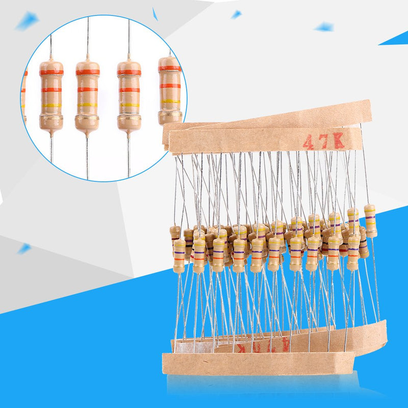 [Australia - AusPower] - Resistor Kit, 1/2 Watt Resistors Kit, Resistors Assortment kit, 1000pcs 100 Values Carbon Film Resistor Assortment Kit 1-10M ohm 
