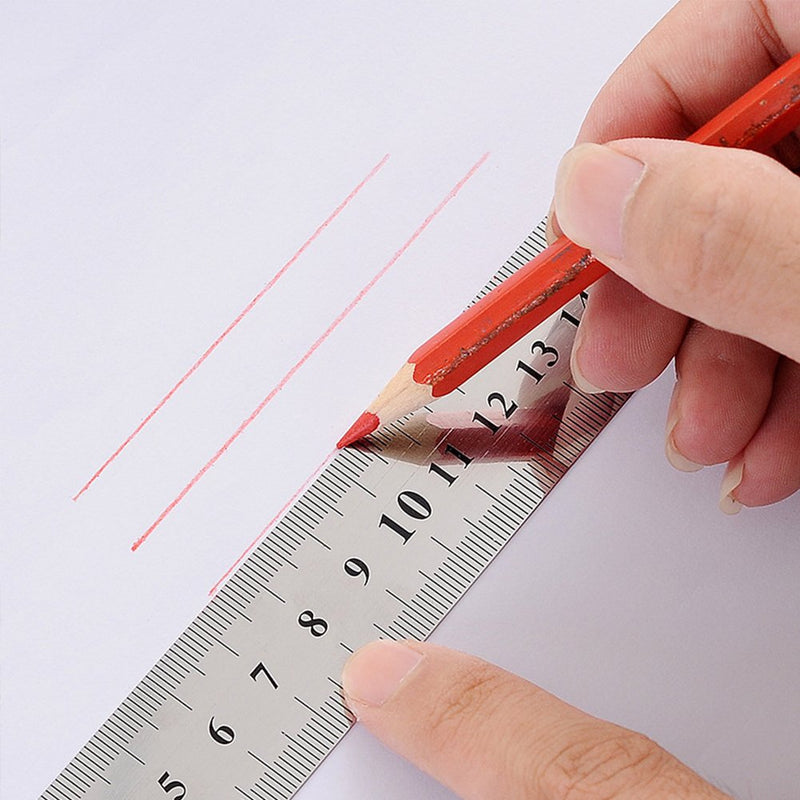 [Australia - AusPower] - ZZTX Metal Ruler Stainless Steel Ruler Straight Edge Measuring Tool 6 Inch +12 Inch + 16 Inch 6 Pack Set 