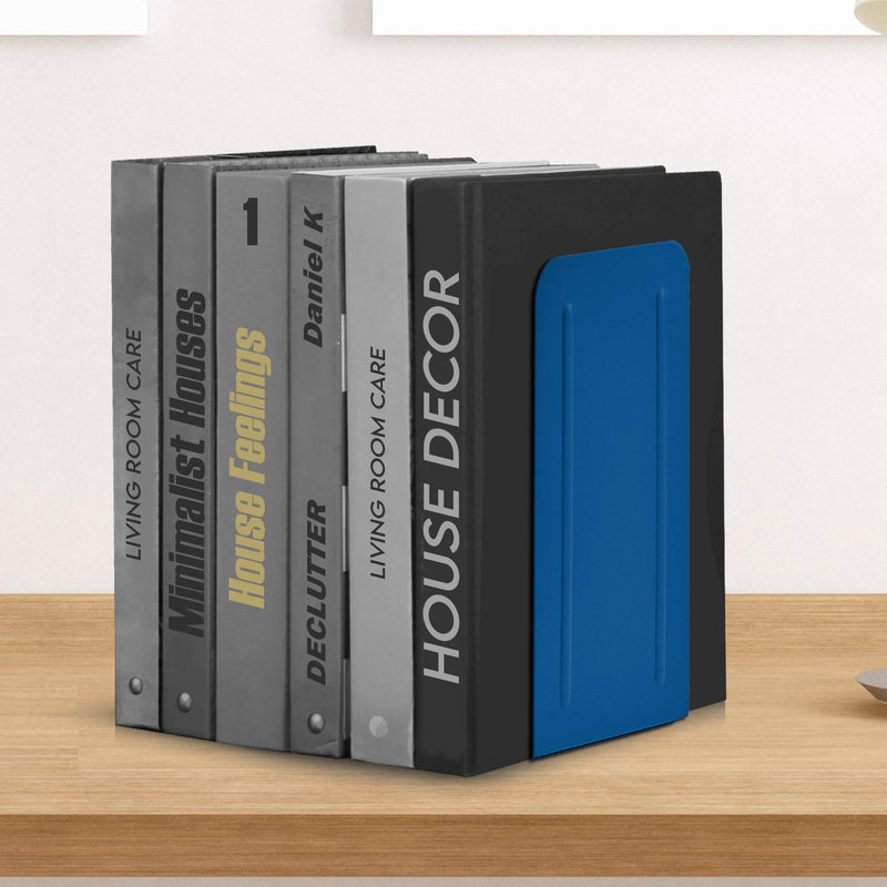 [Australia - AusPower] - Acrimet Jumbo Premium Metal Bookends 9" (Heavy Duty) (Deep Blue Color) (1 Pair) 