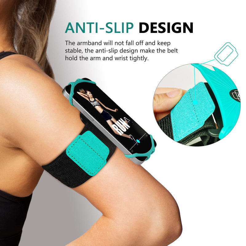[Australia - AusPower] - LAZY TIGER Armband Wristband for Running, 2 in 1 Phone Holder, 360°Rotation & Detachable, Fits All 4.5-7 Inch, iPhone 13/Pro, Run Tie L009 Blue 