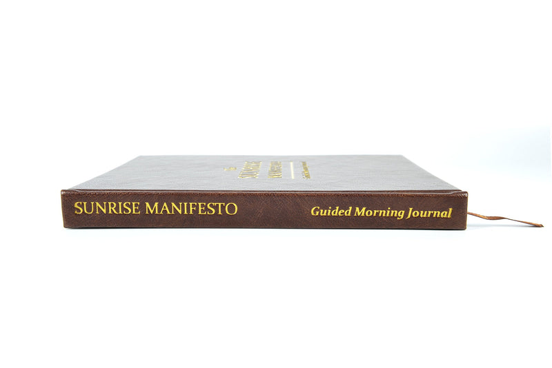 [Australia - AusPower] - The Sunrise Manifesto Guided Morning Journal (Brown) - Minimalist Morning Pages for Gratitude, Productivity, and Focus 