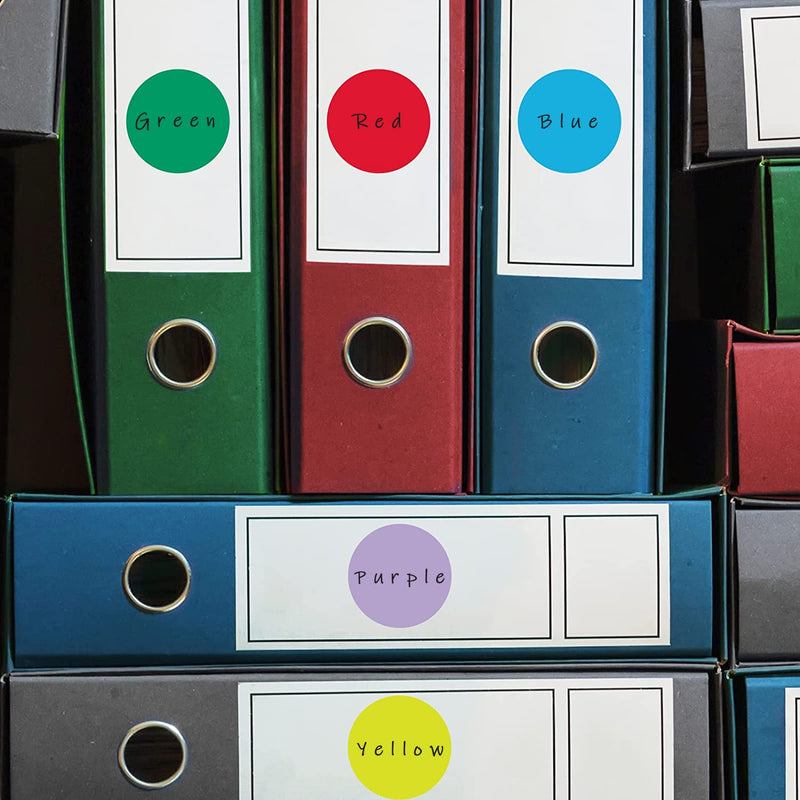 [Australia - AusPower] - SHYGO® 1“ Circle Dot Stickers Color Coding Labels, 3000PCS(6 Rolls,500 Labels/Roll) Red Orange Yellow Green Blue White 