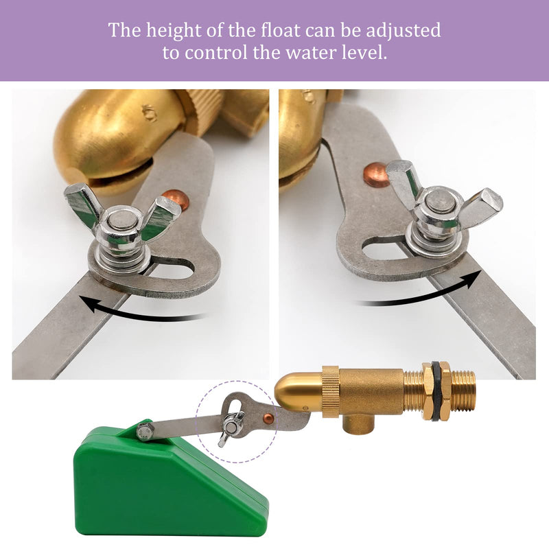 [Australia - AusPower] - Brass Float Valve 1/2 inch Float Ball Valve Automatic Fill Adjustable Float Ball Valve for Livestock Waterer, Water Tank, Aquariums 