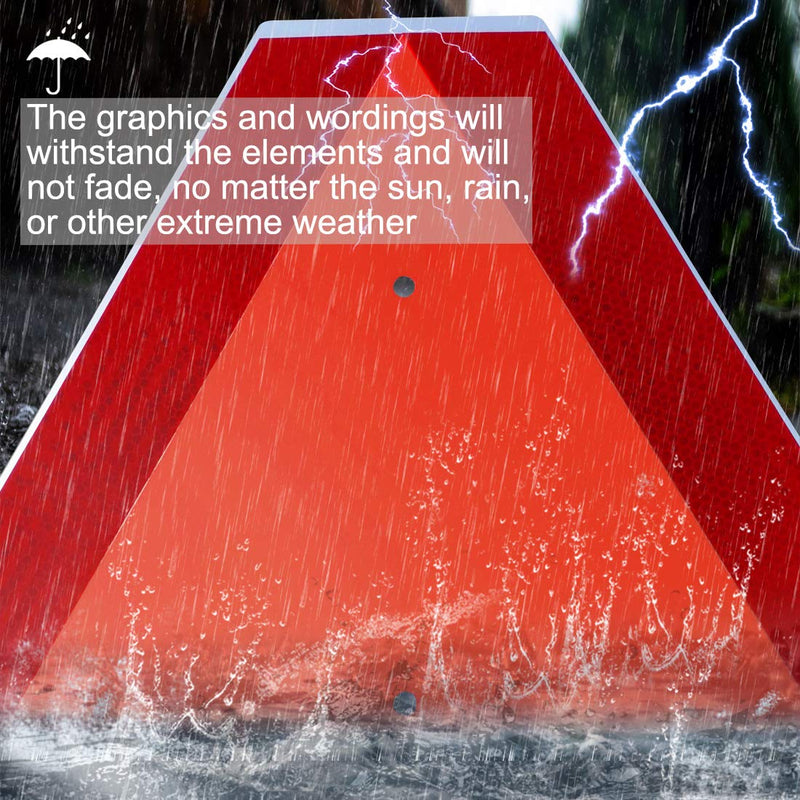 [Australia - AusPower] - Slow Moving Vehicle Sign,Safety Triangles dot Approved Triangle Sign 14"x16"50-mil Thick Aluminum Diamond Grade Reflective,Up to 7 Years of Outdoor use for Golf Cart Orange red 