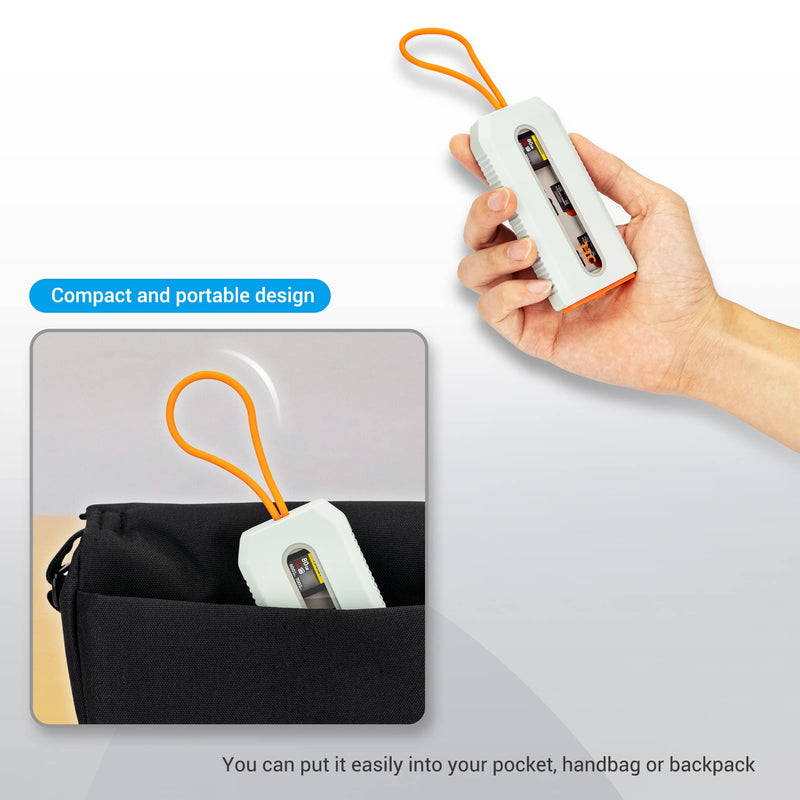 [Australia - AusPower] - Palm-Sized Memory Card Case Holder for 6 SD SDHC SDXC Cards and 12 TF Micro SD SDHC SDXC Cards, Anti-Shock SD Card Storage Organizer with Easy Push-Pull & Transparent Window Design For 6 SD/12 Mirco SD 