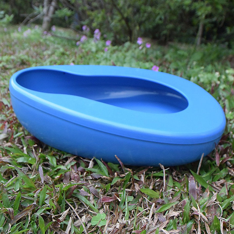 [Australia - AusPower] - YUMSUM Firm Thick Stable PP Bedpan Heavy Duty Smooth Countoured for Bed-Bound Patient (Blue) Blue 