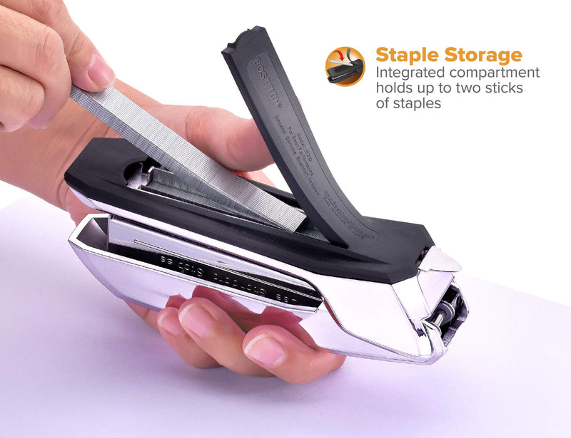 [Australia - AusPower] - Bostitch Ascend 3 in 1 Stapler with Integrated Remover & Staple Storage Chrome 