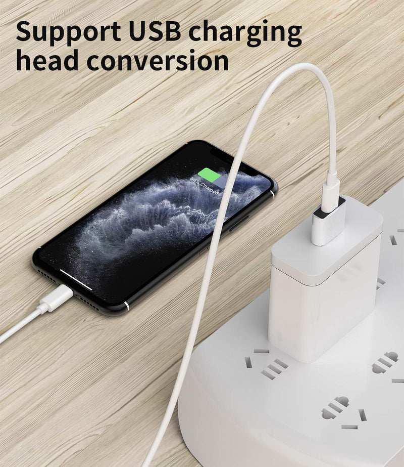 [Australia - AusPower] - 3-Pack,USB C to USB Adapter,Type-C Female to USB Male Charger Cable Converter for iPhone 11 12 Mini Pro Max Airpods iPad air4 Magsafe,Samsung Galaxy Note 10 S20 Ultra A71 S21,PC,Portable Charging 