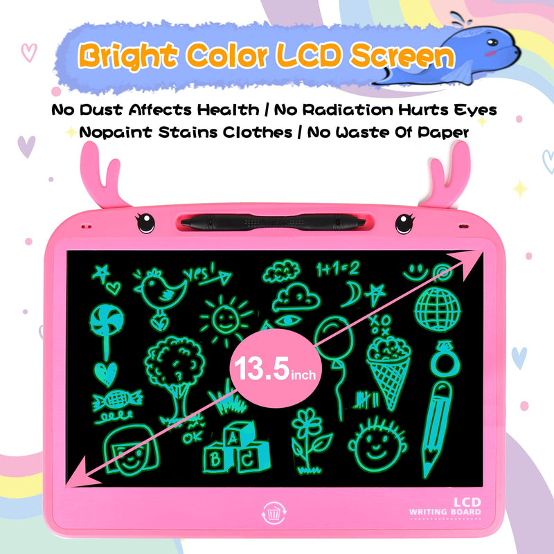 [Australia - AusPower] - AsiFancy LCD Writing Tablet for Kids,13.5 in Colorful Screen Electronic Drawing Pad,Erasable Reusable Toddler,Suitable 3 to 12Year Old Boys and Girls.Learning Toys Birthday Christmas Gifts 