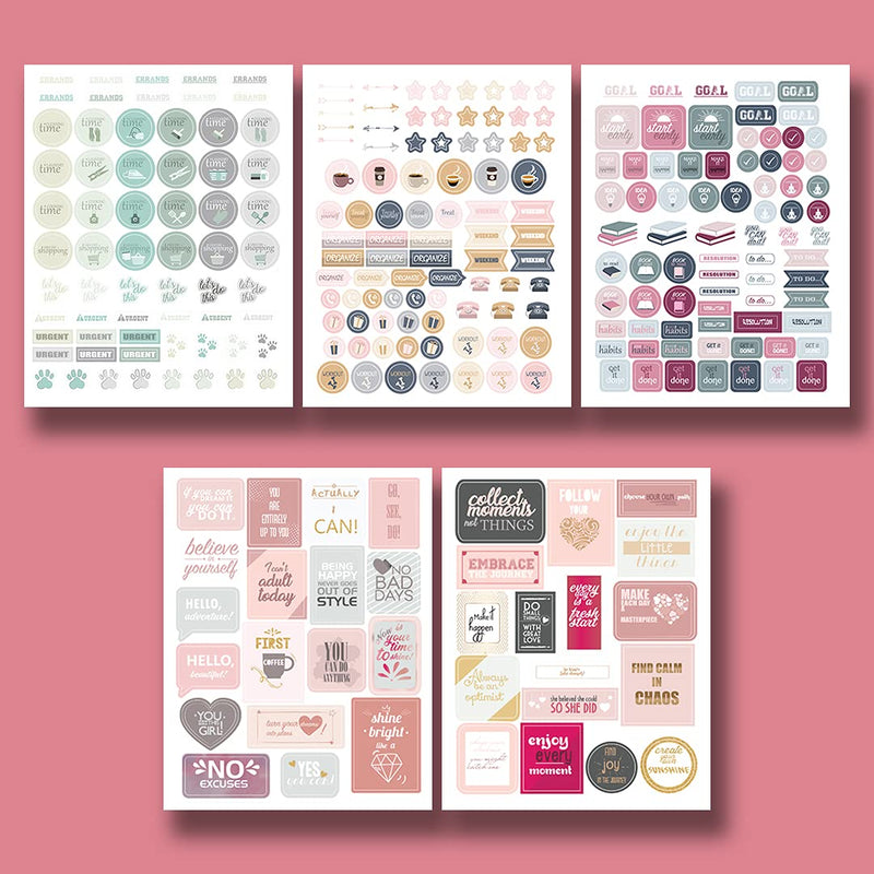 [Australia - AusPower] - Planner Stickers 1000+ Stickers – Inspirational & Motivational, Cute & Aesthetic Stickers for Adults - Aesthetic Small Accessories & Sticker Pack for Planner, Organizer, Scrapbook and Journal Productivity Stickers 