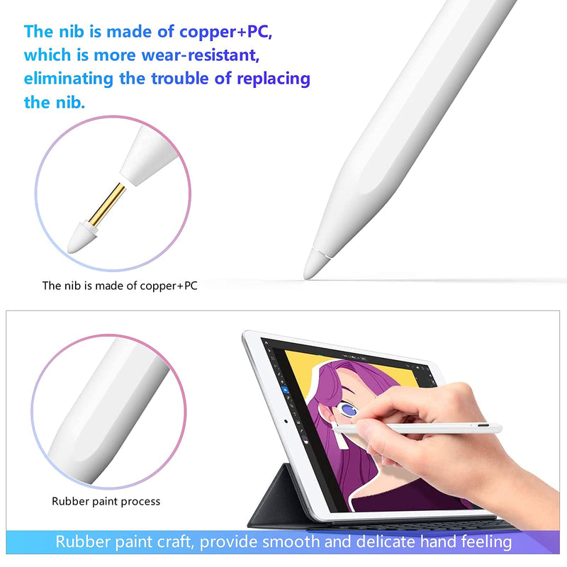 [Australia - AusPower] - Stylus Pen for iPad with Palm Rejection, Active Pencil Compatible with (2018-2020) Apple iPad Pro (11/12.9 Inch),iPad Air 3rd/4th Gen,iPad 6/7/8th Gen,iPad Mini 5th Gen for Precise Writing/Drawing 
