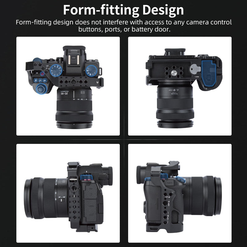 [Australia - AusPower] - Nitze S5 II Cage for Panasonic LUMIX S5 II Camera, Built-in Top and Side NATO Rails, Cold Shoe and Arca Swiss Quick Release Plate - T-P05A 