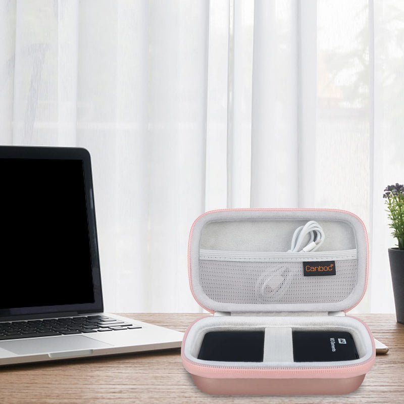[Australia - AusPower] - Canboc Hard Drive Carrying Case Compatible with Western Digital Elements WD My Passport, Canvio Basics, Seagate Backup Plus Slim 1TB 2TB 3TB 4TB External Hard Drive USB 3.0 Portable HDD, Rose Gold 