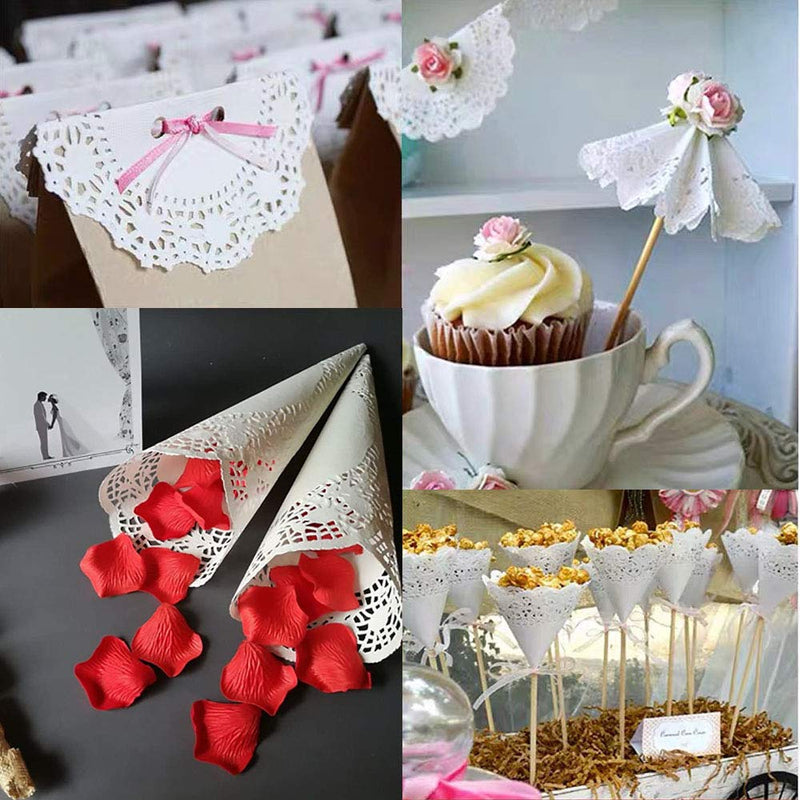 [Australia - AusPower] - Paper Doilies 8-1/2", WMDXF Round Lace Doilies Paper 100Pcs, Decorative Paper Placemats Bulk for Wedding Tableware Decoration Party, White 
