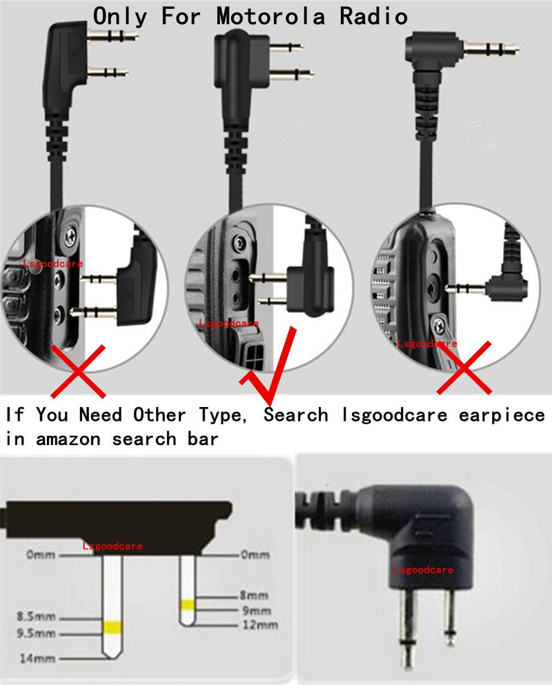 [Australia - AusPower] - 2 Pin Advanced G Shape Earhook Police Earpiece Headset Earphone PTT and Mic Compatible for Motorola Two Way Radio CP040 CP200 CP100 CLS1110 GP2000 VL50 Security Walkie Talkie Pack,Lsgoodcare black5 
