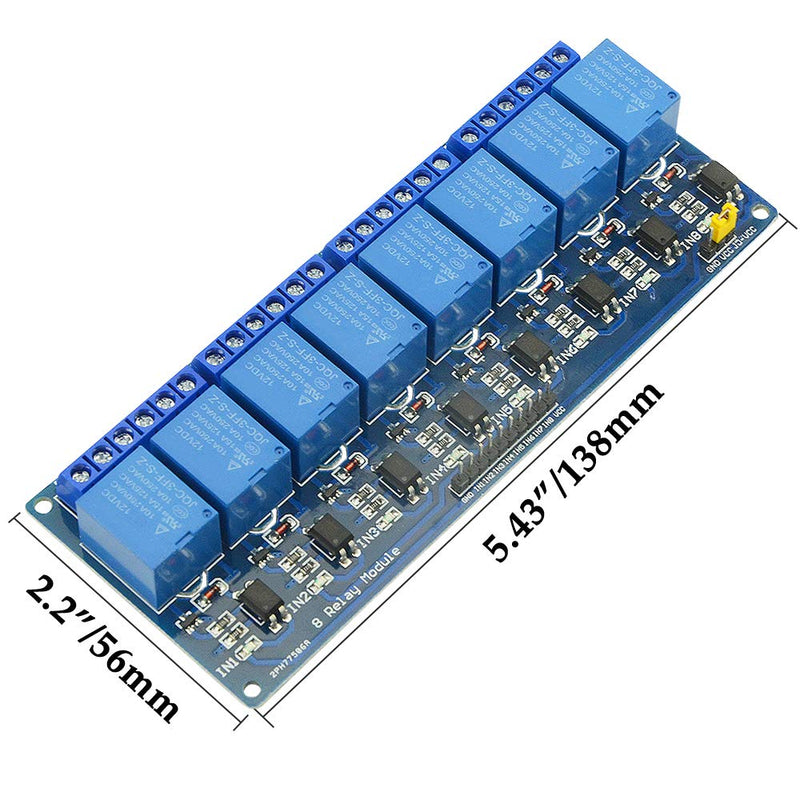 [Australia - AusPower] - XINGYHENG 2Pcs 8 Channel Relay Module With the light coupling 12V Relay Expansion Plate Load Controlled Relay Switch Module Supports AVR/51/PIC Relay Control Module 