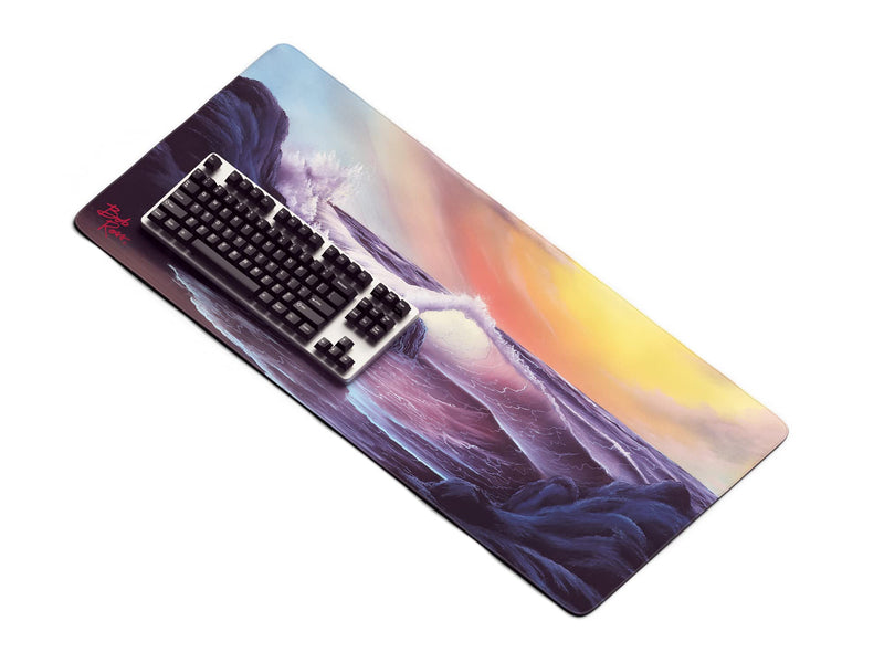 [Australia - AusPower] - Bob Ross TV Series Scenic XXL Extended Gaming Mouse Pad for Computer, Office, Keyboard and Laptop, Large Desk Mat, Large Mouse Pad 35.4"x 15.7" x 0.12" - Stormy Seas - S17 E04 