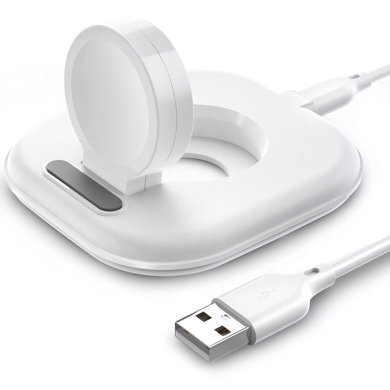 [Australia - AusPower] - [2022 New] Watch Charger Stand for Apple Watch, Charging Cable Included, Strong Magnetic Built-in, Support Nightstand Mode, Compatible with Apple Watch Series 7 6 5 4 3 2 SE, Sport Nike Hermes Edition White 
