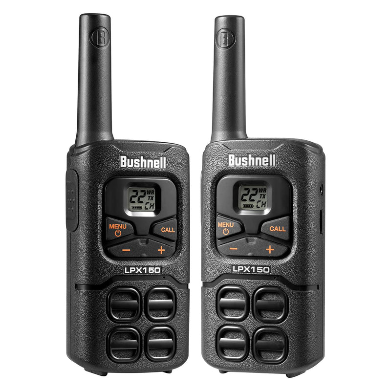 [Australia - AusPower] - New Bushnell LPX150 Walkie Talkie Radio - Reliable Quality, Rugged Design, 0.5W Power for 20 Miles of Range, Two Way Radios Equipped for Wherever Life Takes You (2 Pack) 