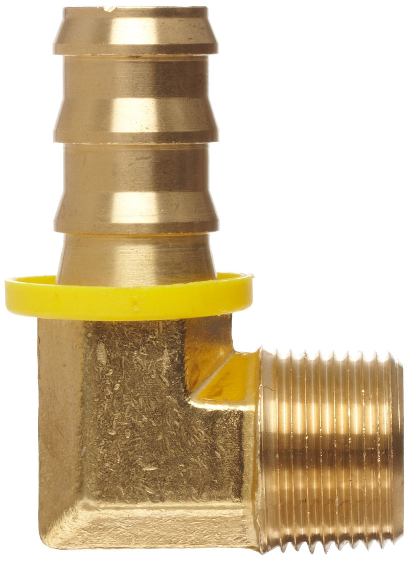 [Australia - AusPower] - Anderson Metals-07220-0808 Brass Push-On Hose Fitting, Elbow, 1/2" Barb x 1/2" NPT Male Pipe 
