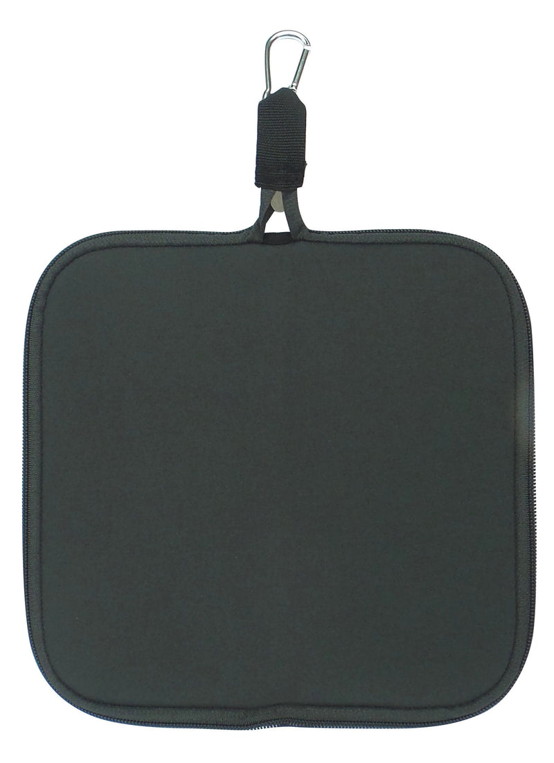 [Australia - AusPower] - Travel Mouse Case Electronics Organizer Bag | Laptop Cord Cable Accessory Pouch with Extra Rolled Up Travel Mouse Pad | Pouch Also Unzips Flat Into Mouse Pad (Black) charcoal 
