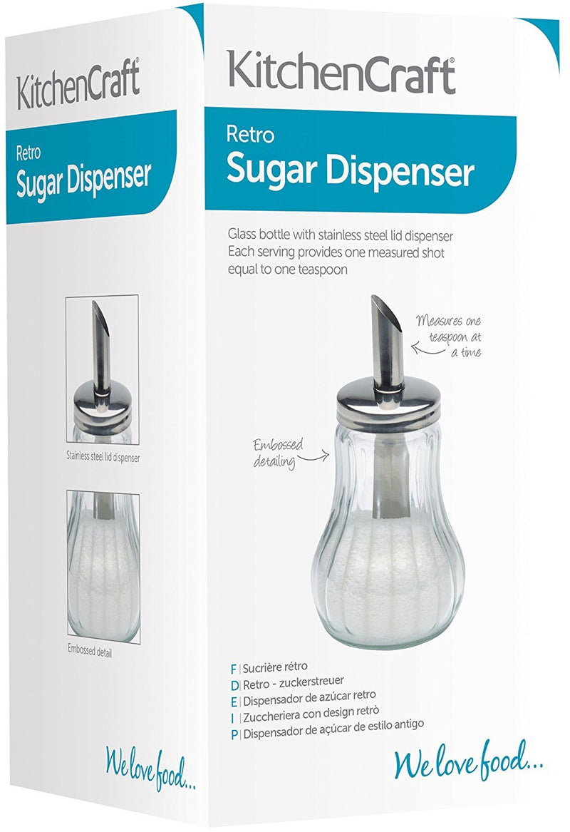 [Australia - AusPower] - Kitchen Craft Retro Glass Sugar Dispenser 