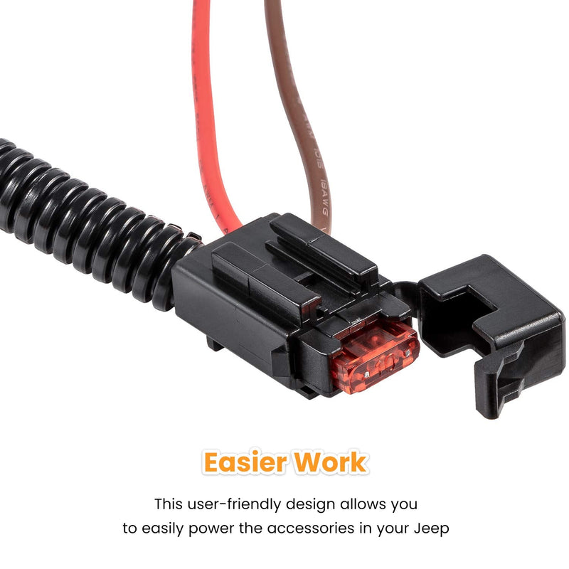[Australia - AusPower] - 12 Volt Power Adapter for 2018-2020 2021 2022 Jeep Wrangler JL JLU Unlimited & Gladiator JT & for 1999-2018 Jeep Wrangler JK JKU TJ Unlimited 
