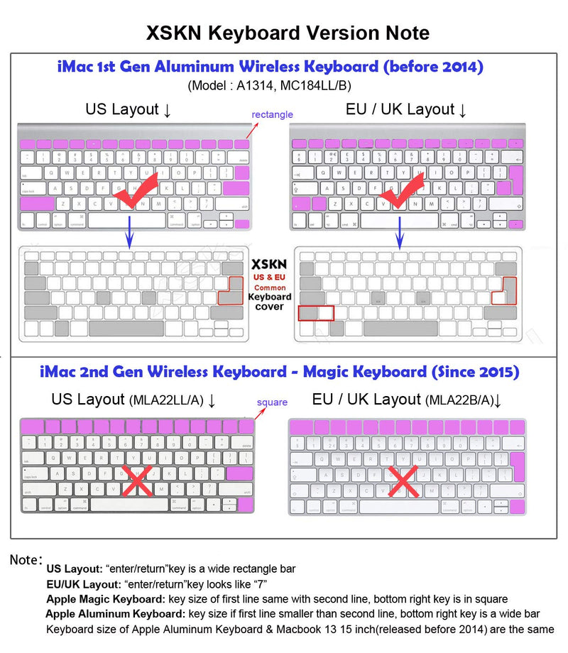 [Australia - AusPower] - XSKN Mac OS X Shortcut Silicone US and EU Common Version Keyboard Skin Cover for 2015 and Before 2015 Released MacBook Air Pro 13 15 17 Inch A1278 A1286 A1297 A1342 A1369 A1398 A1425 A1466 A1502 A1314 