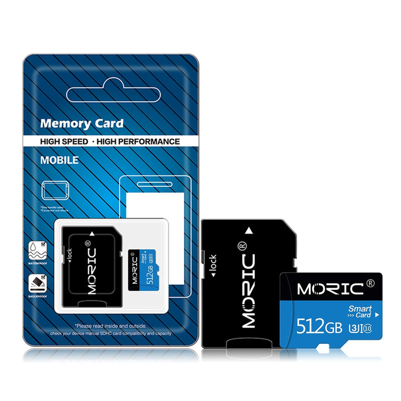 [Australia - AusPower] - 512GB Micro SD Card High Speed SD Card Class 10 Memory Card with Adapter for Smartphone Surveillance Camera Tablet Computers 