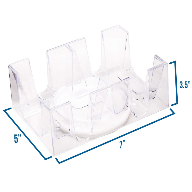 [Australia - AusPower] - Brybelly Elite 6-Deck Rotating Card Tray - Improved Smooth 360 Degree Swivel - Convenient Playing Card Holder Great for Canasta, Hand and Foot, Dealing and Discard Accessories 