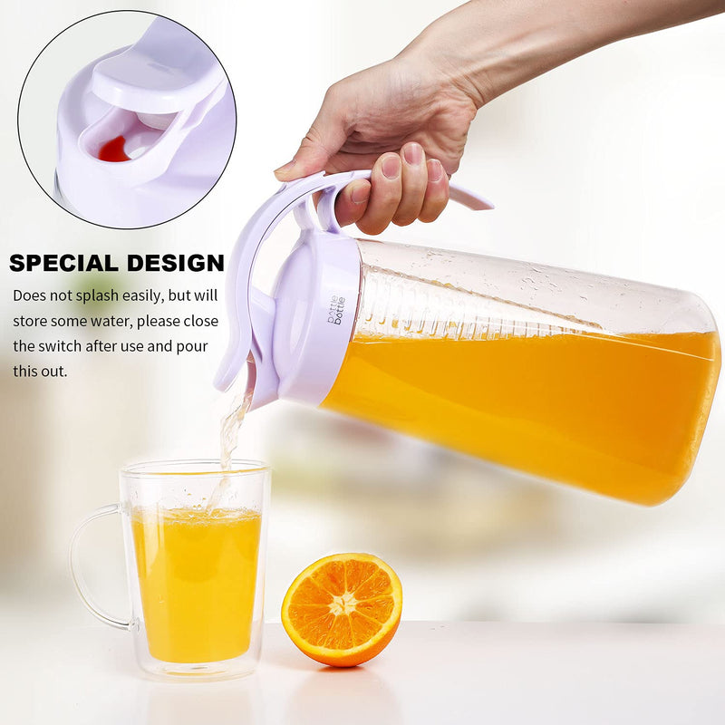 [Australia - AusPower] - Water Pitcher with Lid and Handle Iced Tea and Fruit Infuser Pitcher Tritan High Heat Resistance Infusion Pitcher for Fridge 2.2L Capacity Perfect for Cold Water Beverage Sangria and Juice 