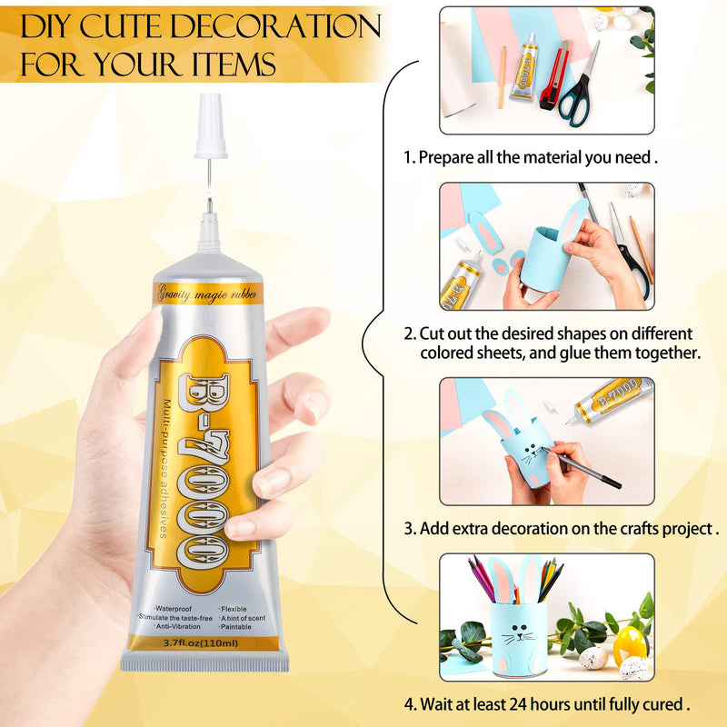 [Australia - AusPower] - B7000 Rhinestone Glue Clear, B-7000 Glue 3.7 fl oz Upgrade Multi-Function Adhesive Super Glue with Cap & Precision Tip for Jewelry Repair, Small Hobby Models, Metal Stone Crafts, Fabric, Shoes(110ML) 1 x110ML/ 3.7fl oz 