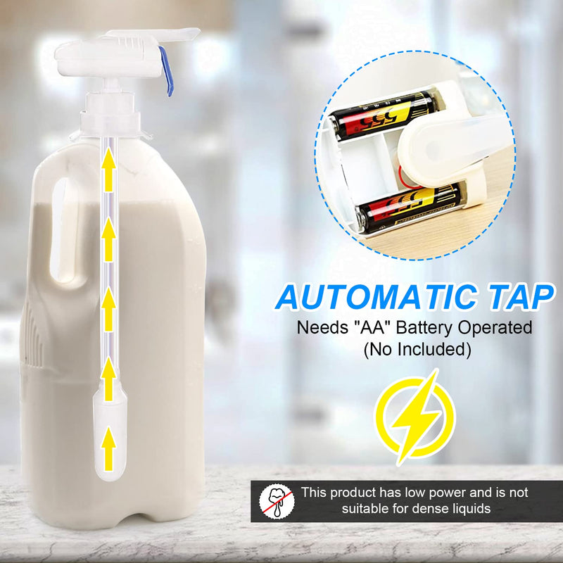 [Australia - AusPower] - 2 Pack Electronic Milk Dispenser, Automatic Drink Dispenser, Milk Dispenser, Electric Tap for Milk Juice, Universal Bottle Cap Electric Faucet, Outdoor and Home Kitchens 