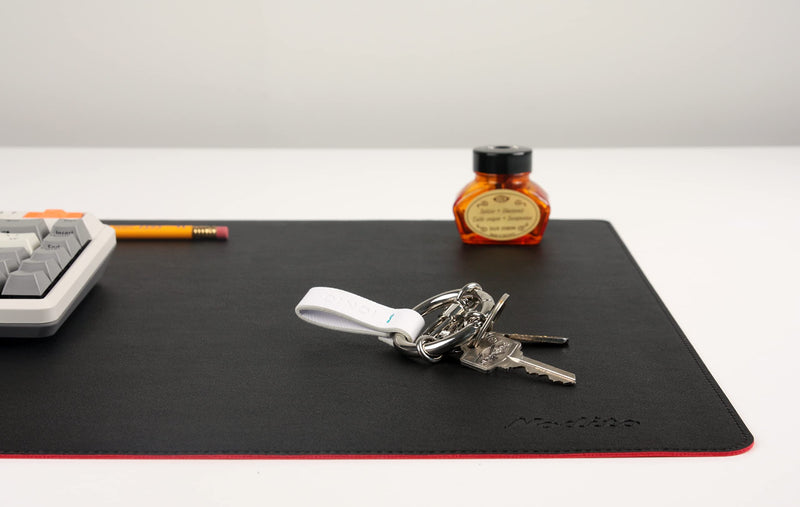 [Australia - AusPower] - DeskPaw Dual-Sided Leather Desk Pad,Blotter for Laptop Computer,Mouse Pad,Writing,Drawing,Arts and Craft Mat (Black/Red, 17x35”) Black/Red 17x35” 