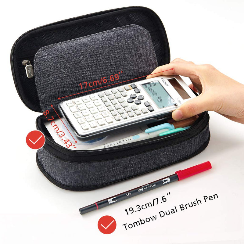 [Australia - AusPower] - EASTHILL Big Capacity Pencil Pen Case Office College School Large Storage High Capacity Bag Pouch Holder Box Organizer Blue New Arrival(Black) Black 