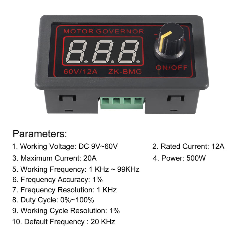 [Australia - AusPower] - UMLIFE Motor Speed Controller, PWM DC 12V 24V 60V 500W Adjustable Speed Regulator with Stepless Variable Rotary Switch PWM Signal Generator Driver Module (1PACK) 1PACK 