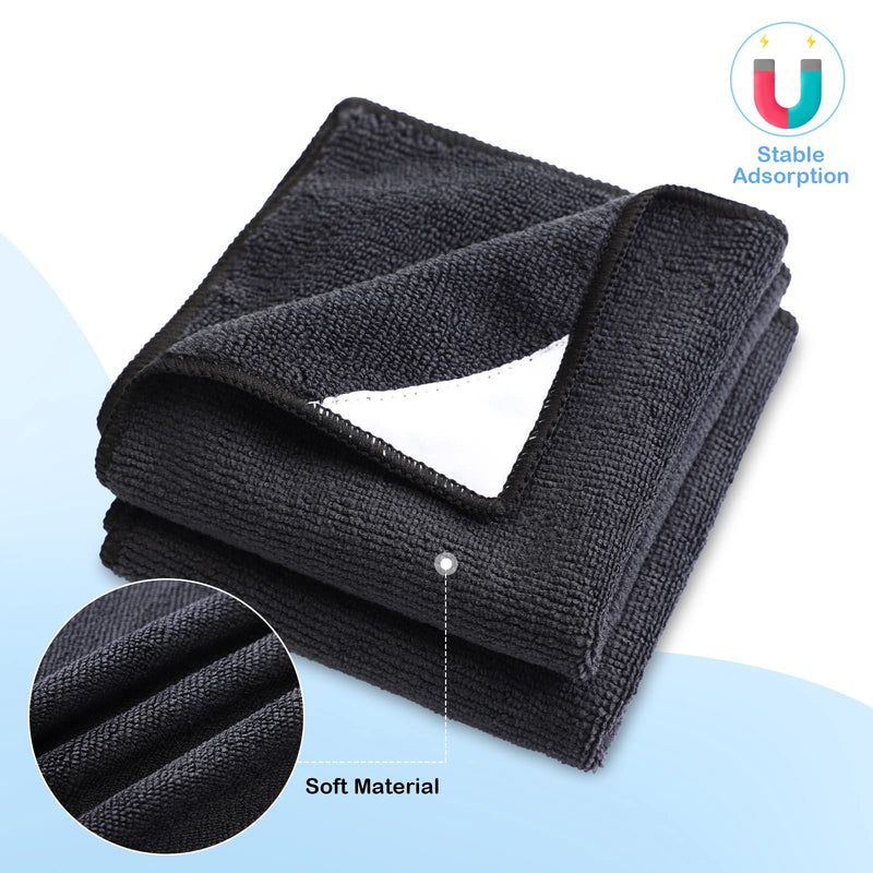 [Australia - AusPower] - 8 Pcs Magnetic Cleaning Cloth Reusable Magnetic Microfiber Dry Erase Towel Washable Whiteboard Eraser Dry Eraser Chalkboard Eraser Cleaning Cloth for Classroom Home Kitchen Office, Black and Blue Black, Blue 