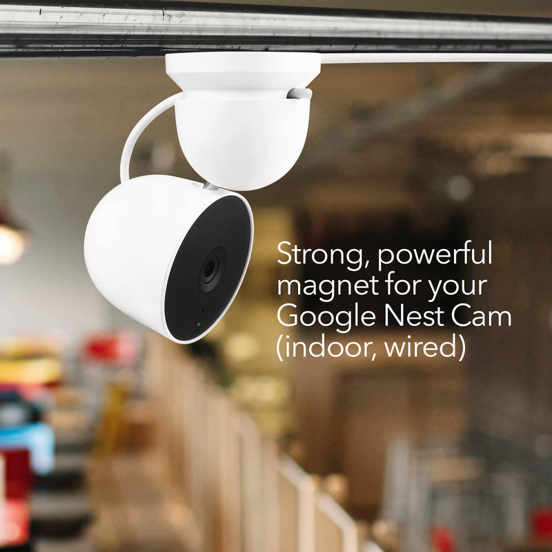 [Australia - AusPower] - Wasserstein Magnetic Wall Mount Compatible with Google Nest Cam (Indoor, Wired) - More Mounting Options for Your Nest Cam (White) 