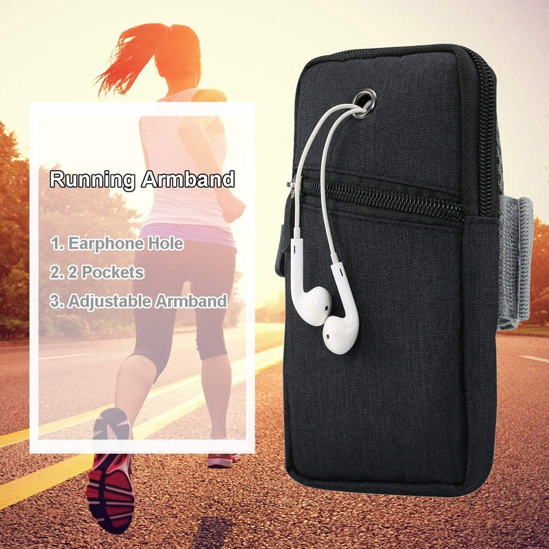[Australia - AusPower] - GUOQING Phone Arm Bag for Running, Armband Cell Phone Holder for iPhone 12 11 Pro Max XS/XR/8/7/6 Plus, Gym Phone Holder for Arm,Phone Pouch for Galaxy S20 FE 5G S21 ulrta Note 20 Plus Sizes and More Black 