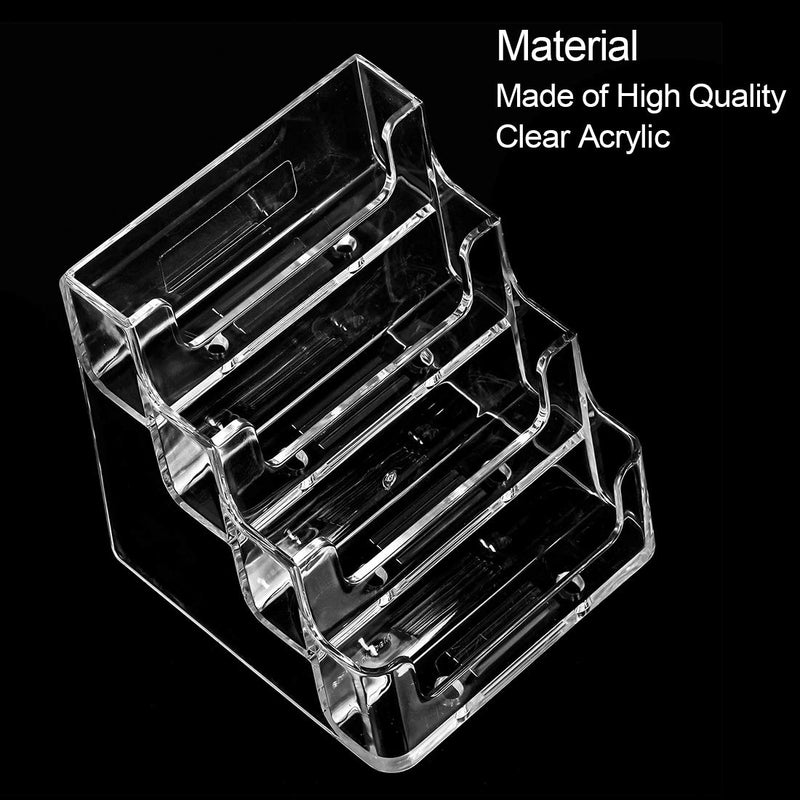 [Australia - AusPower] - MaxGear Clear Business Card Holder 4 Pocket Business Card Display, Business Card Stand for Desk or Counter with 4 Tier, 160 Card Capacity, 2 Pack 