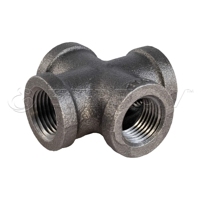 [Australia - AusPower] - Supply Giant Everflow Supplies BMCR0014 Black Malleable Cross Fitting, 0.25 Inch (CNDS0036) 1/4 Inch Single 
