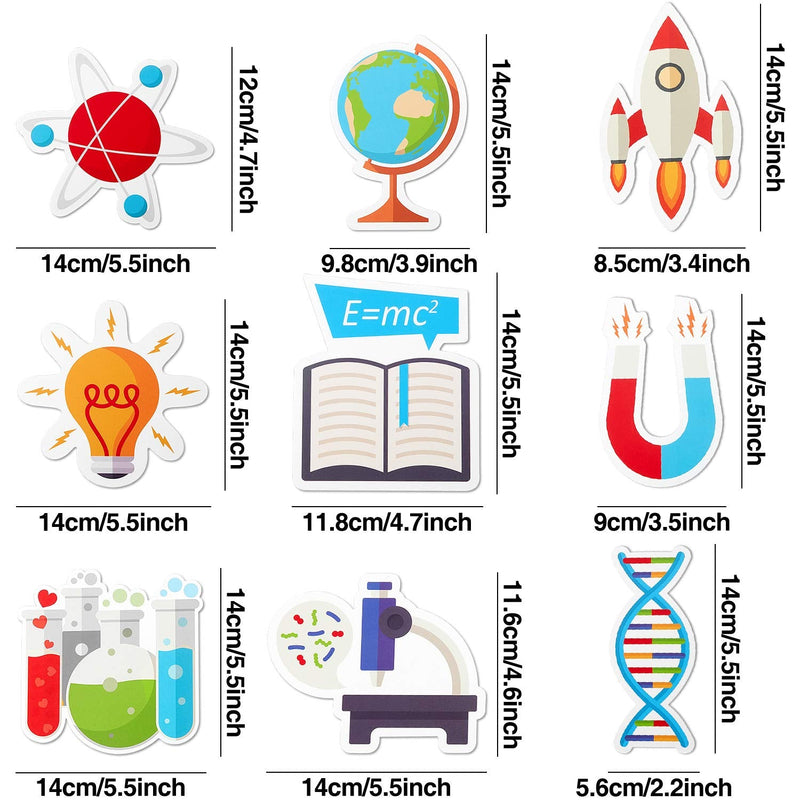 [Australia - AusPower] - 45 Pieces Science Cut-Outs Science Lab Accents Mix Versatile Science Cutouts for Party School Classroom Bulletin Board Craft Home Wall Decoration, 9 Styles 