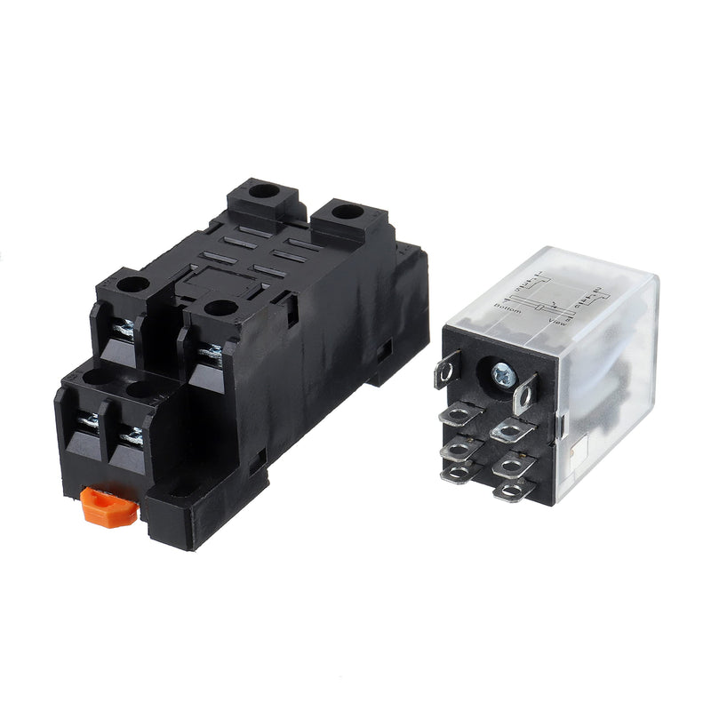 [Australia - AusPower] - EPLZON AC 110V/120V Electromagnetic Power Relay HH52P JQX-13FL 62PL Coil 8 Pin 10A DPDT LED Indicator with Plug-in Terminal Socket and DIN Slotted Aluminum Rail 