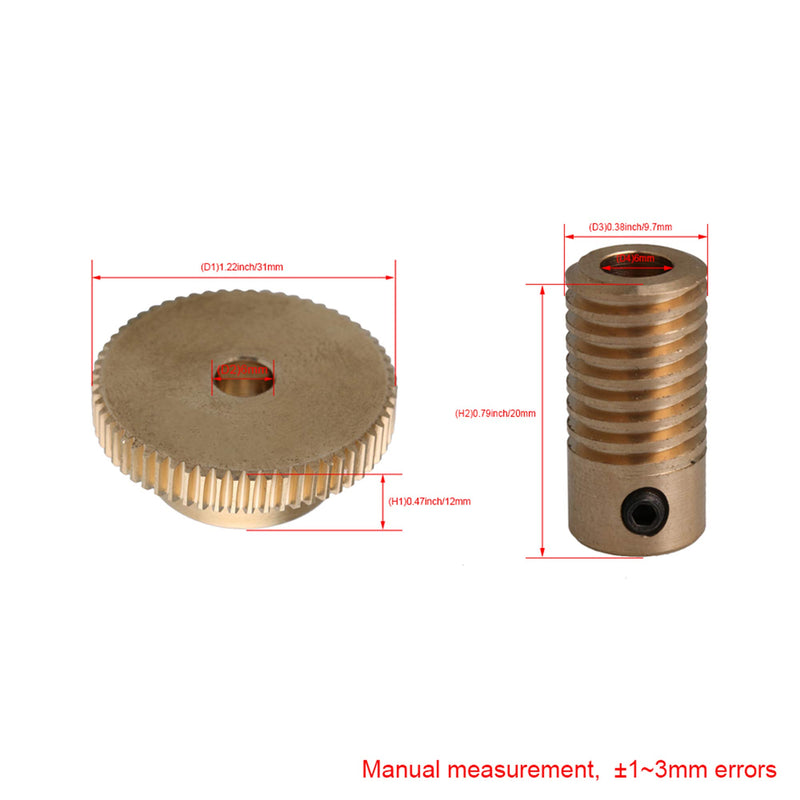 [Australia - AusPower] - CNBTR 6MM Hole Dia Brass Gear Shaft & 31MM 0uter Dia 60T Brass Gear Wheel 0.5 Modulus Set 